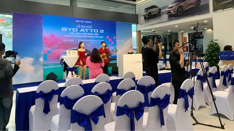 oàn cảnh lễ ra mắt BYD ATTO 2 và khai trương showroom BYD Oway Sài Gòn TP.HCM.