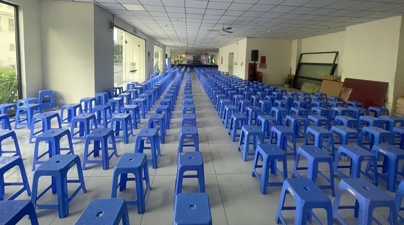Khu vực chỗ ngồi được bố trí ngay ngắn tại hội nghị Chung cư Tecco Town Bình Tân.