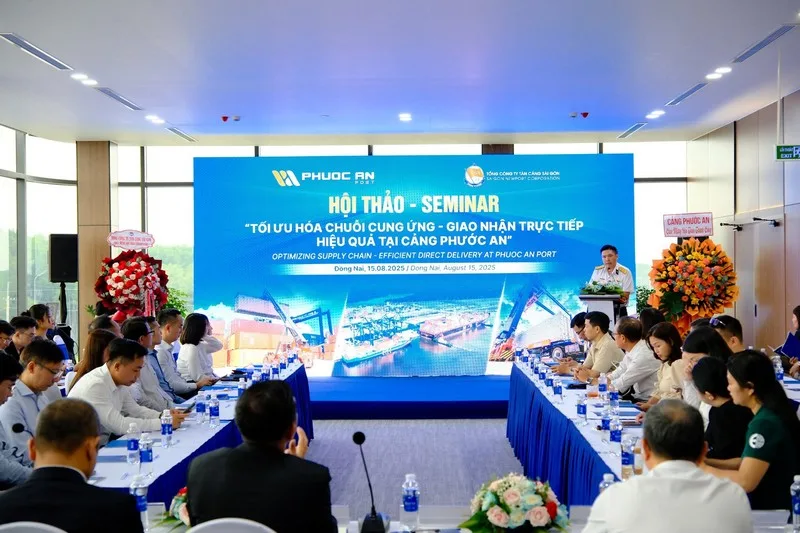 Toàn cảnh Hội thảo chuỗi cung ứng và giao nhận trực tiếp hiệu quả tại Cảng Phước An.