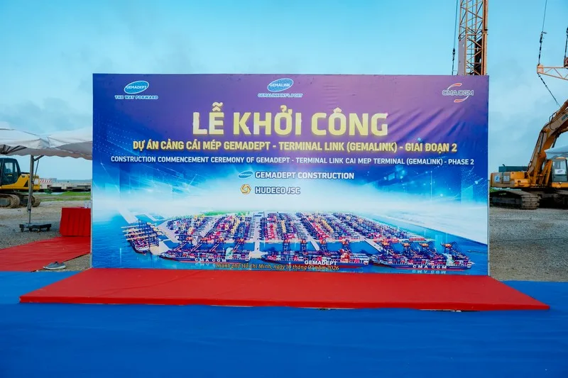 Backdrop lễ khởi công Gemalink giai đoạn 2 giúp thể hiện nhận diện dự án và tạo nền hình ảnh chuyên nghiệp cho chương trình.
