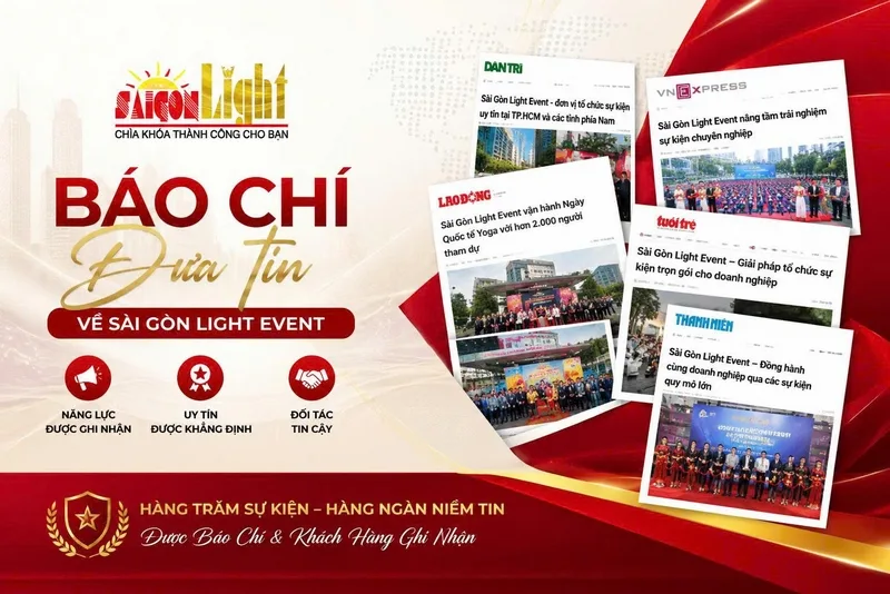 Báo chí ghi nhận Sài Gòn Light Event qua lễ khởi công Cảng Cái Mép Gemadept và các sự kiện doanh nghiệp quy mô lớn.