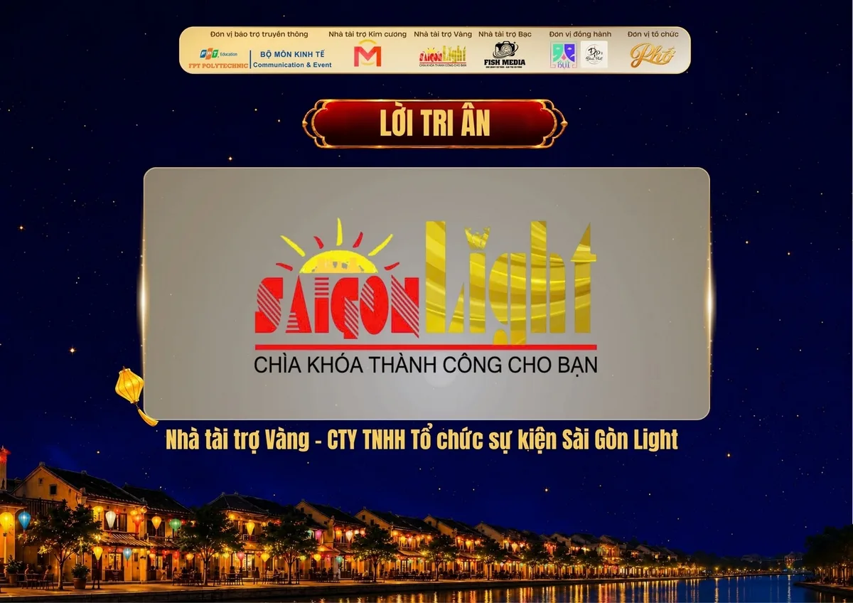 Sài Gòn Light Event đồng hành với vai trò nhà tài trợ trong chương trình. Nhà tài trợ Làng Đèn Ký Ức Sài Gòn Light Event góp phần hỗ trợ không gian chương trình thêm trọn vẹn.